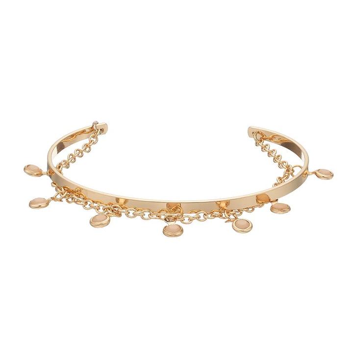 Lc Lauren Conrad Shaky Stone Chain Cuff Bracelet, Women's, Med Pink