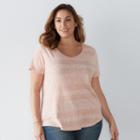 Plus Size Sonoma Goods For Life&trade; Essential V-neck Tee, Women's, Size: 1xl, Light Pink