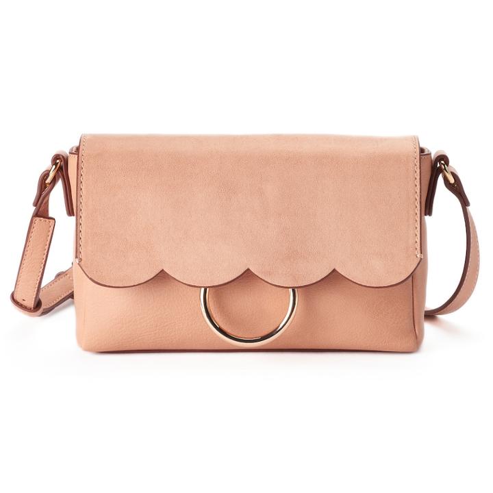 Lc Lauren Conrad Poesie Scalloped Flap Crossbody Bag, Women's, Med Pink