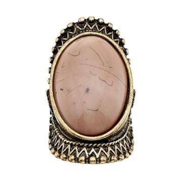 Gs By Gemma Simone Oval Cabochon Ring, Women's, Size: 7.5, Brown