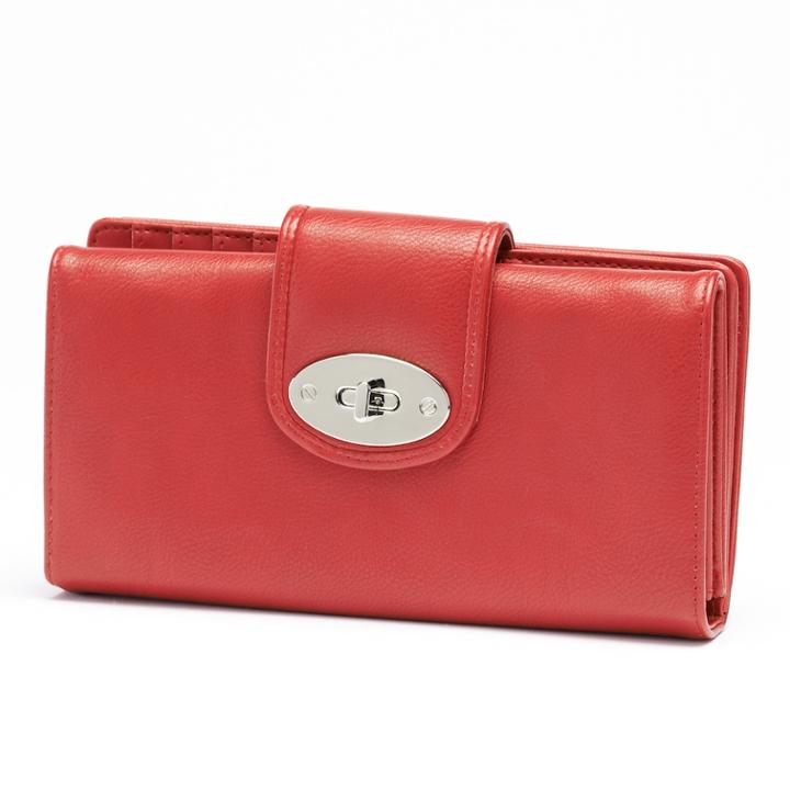 Buxton Jackie Go To Super Wallet, Women's, Med Red