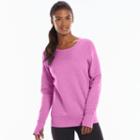 Women's Tek Gear&reg; Fleece Crewneck Sweatshirt, Size: Large, Dark Pink