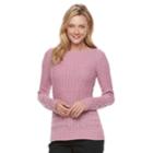 Women's Croft & Barrow&reg; Textured Sweater, Size: Medium, Med Pink