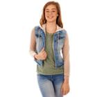 Juniors' Wallflower Velvet Sleeve Denim Jacket, Teens, Size: Xs, Med Yellow