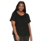 Plus Size Croft & Barrow&reg; Lace Top, Women's, Size: 2xl, Black