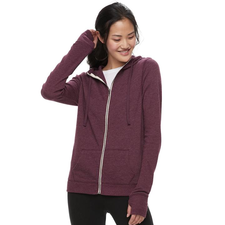 Juniors' So&reg; Zip-up Hoodie, Teens, Size: Small, Drk Purple