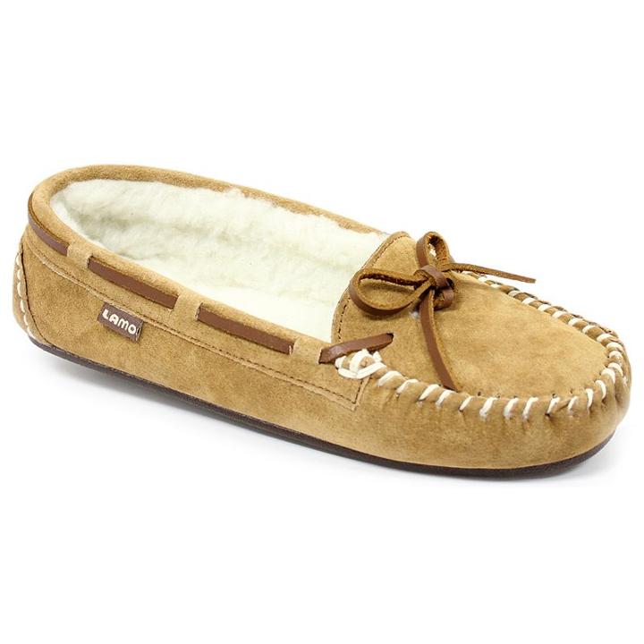 Lamo Britain Moc Ii Women's Fleece Moccasins, Girl's, Size: 5, Brown
