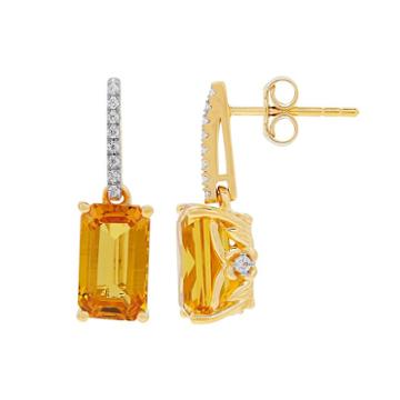 David Tutera 14k Gold Over Silver Simulated Citrine & Cubic Zirconia Drop Earrings, Women's, Yellow