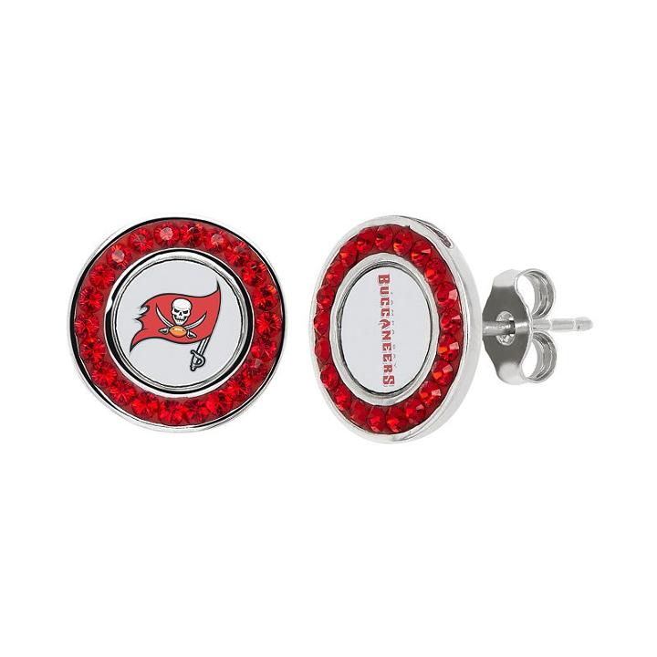 Tampa Bay Buccaneers Crystal Team Logo Stud Earrings, Women's, Red