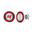 Tampa Bay Buccaneers Crystal Team Logo Stud Earrings, Women's, Red