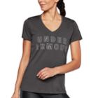 Women's Under Armour Tech V-neck Twist Graphic Tee, Size: Large, Grey (charcoal)