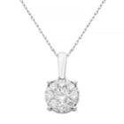 Boston Bay Diamonds 10k White Gold 1/2 Carat T.w. Diamond Round Cluster Pendant Necklace, Women's, Size: 18