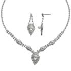 Crystal Allure Necklace And Drop Earring Set, Women's, Size: 13, White