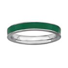 Stacks And Stones Sterling Silver Green Enamel Stack Ring, Women's, Size: 9