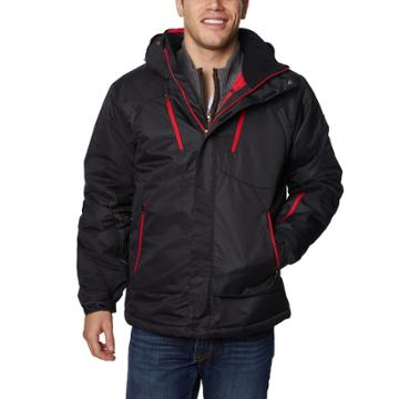 Men's Halitech Triple-stitched Hooded Jacket, Size: Medium, Black
