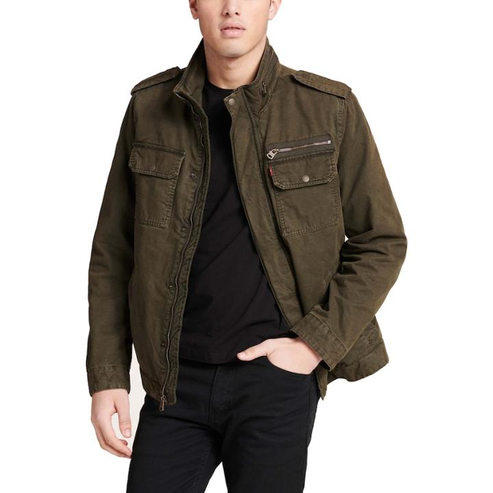 Men's Levi's&reg; Sherpa-lined Military Jacket, Size: Large, Med Green