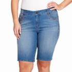 Plus Size Gloria Vanderbilt Jessa Bermuda Shorts, Women's, Size: 18 W, Blue