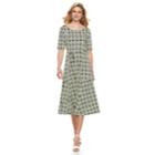 Women's Nina Leonard Tile Print Midi Dress, Size: Medium, Blue