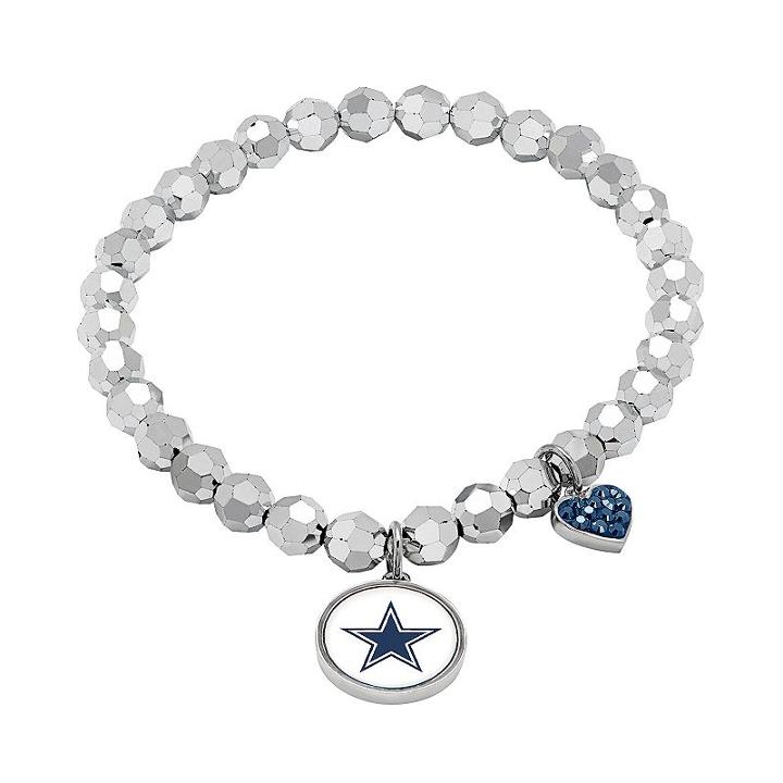 Dallas Cowboys Bead Stretch Bracelet, Women's, Size: 7, Blue