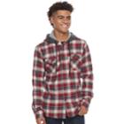 Men's Trinity Collective Hooded Button-down Flannel Shirt, Size: Xxl, Med Red