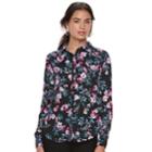 Women's Elle&trade; Chiffon Blouse, Size: Xs, Black