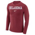 Men's Nike Oklahoma Sooners Marled Long-sleeve Dri-fit Tee, Size: Large, Red