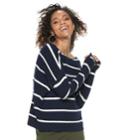 Women's Popsugar Striped Oversized Sweater, Size: Xl, Blue (navy)