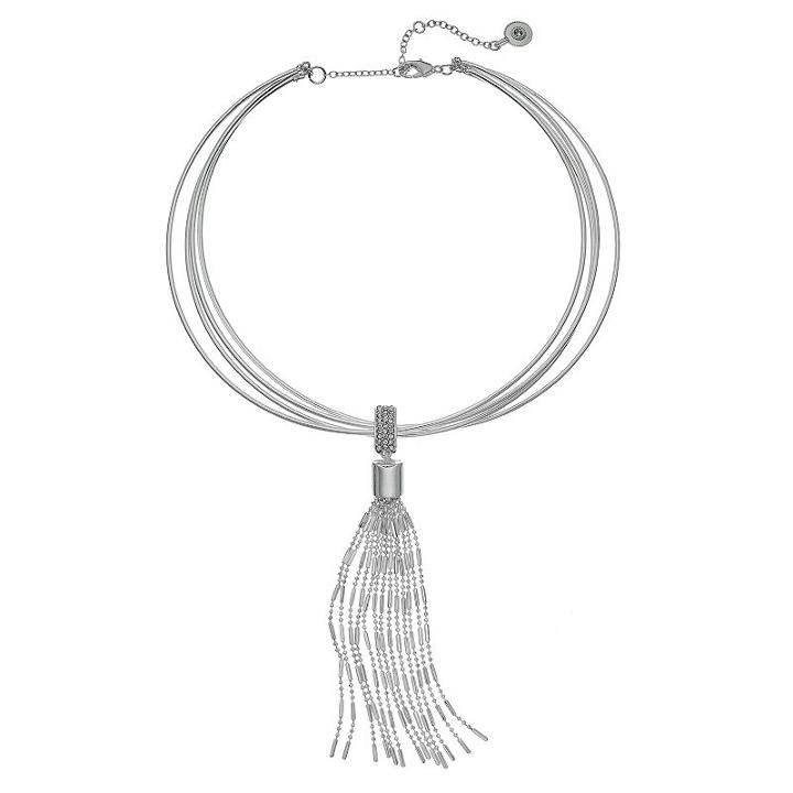 Jennifer Lopez Multi Strand Tassel Pendant Necklace, Women's, Silver