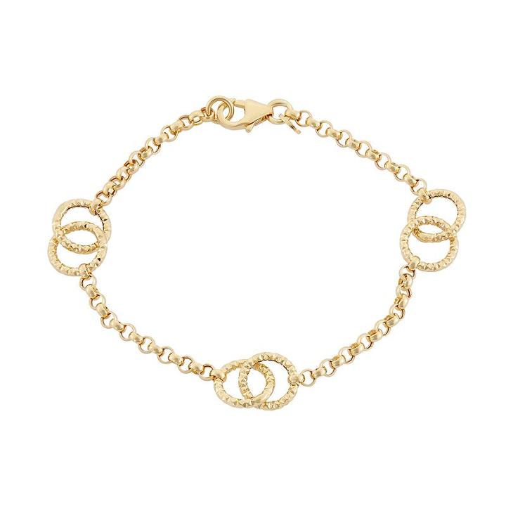 14k Gold Circle Link Rolo Chain Bracelet, Women's, Size: 7.5, Yellow