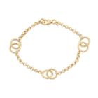 14k Gold Circle Link Rolo Chain Bracelet, Women's, Size: 7.5, Yellow