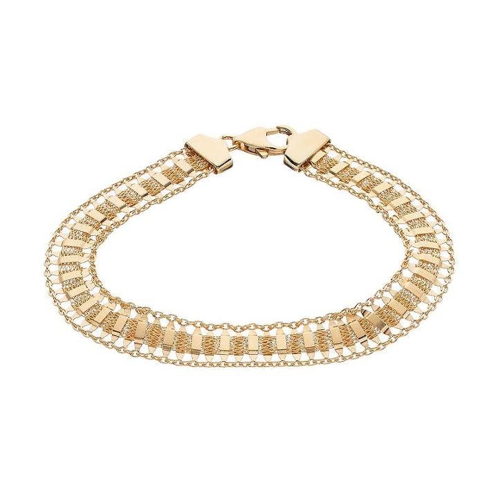 Gold Tone Sterling Silver Multi Strand Bracelet, Women's, Size: 7