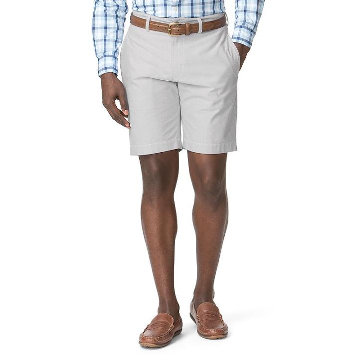 Men's Chaps Classic-fit Oxford Flat-front Shorts, Size: 38, Grey