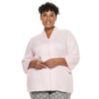 Plus Size Croft & Barrow&reg; Quilted Bed Jacket, Women's, Size: 2xl, Brt Pink