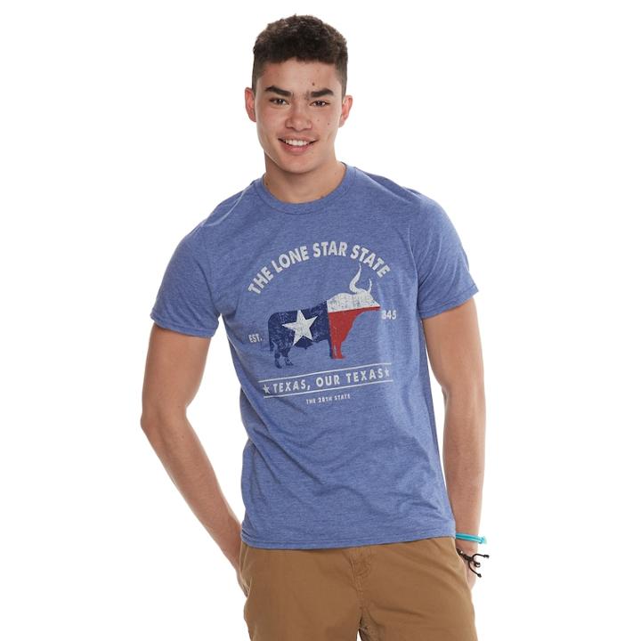 Men's Texas Long Horn Tee, Size: Small, Med Blue
