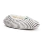 Women's Sonoma Goods For Life&trade; Feeder Striped Fuzzy Babba Ballerina Slippers, Size: M-l, Light Grey