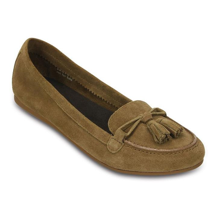 Crocs Lina Women's Suede Loafers, Size: 8, Beige Oth