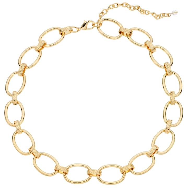 Napier Gold Tone Oval Link Collar Necklace, Women's