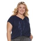 Plus Size Sonoma Goods For Life&trade; Pintuck Tee, Women's, Size: 1xl, Dark Blue