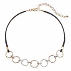 Apt. 9&reg; Tri Tone Hammered Circle Link Choker Necklace, Women's, Black