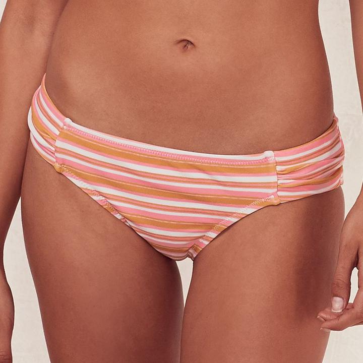 Women's Lc Lauren Conrad Beach Shop Ruched Bikini Bottoms, Size: Xs, Black