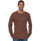 Men's Sonoma Goods For Life&trade; Classic-fit Soft-touch Stretch Thermal Henley, Size: Xl, Dark Green