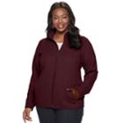 Plus Size Croft & Barrow&reg; Quilted Knit Jacket, Women's, Size: 1xl, Dark Red