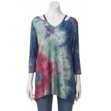 Women's Olivia Sky Tie-dye Tee, Size: Medium, Dark Pink