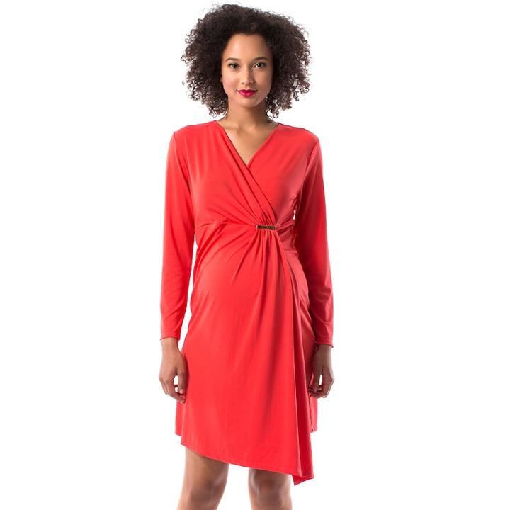Maternity Pip & Vine By Rosie Pope Faux-wrap Dress, Women's, Size: M-mat, Brt Red