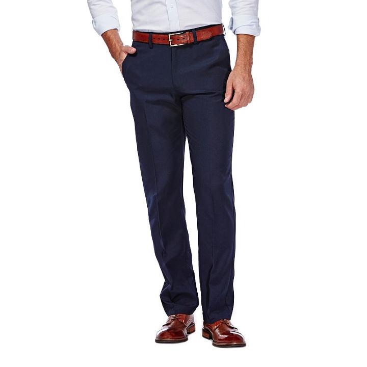 Men's Haggar&reg; Straight-fit Performance Flex-waist Pants, Size: 30x32, Dark Blue