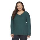 Juniors' Plus Size So&reg; V-neck Tunic Sweater, Girl's, Size: 1xl, Green