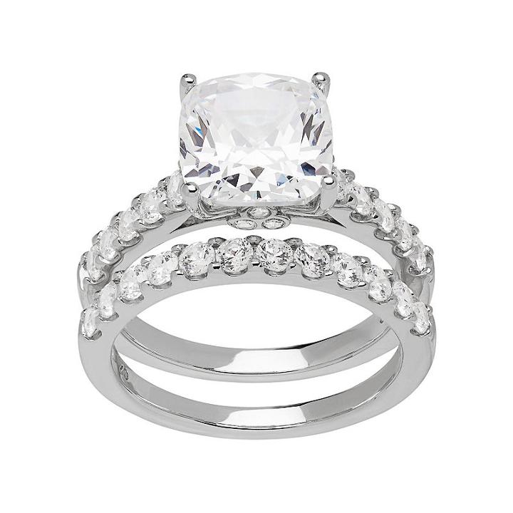 Emotions Sterling Silver Cubic Zirconia Ring Set, Women's, Size: 7, White