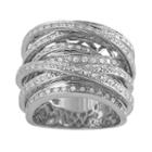 10k White Gold 1 1/2-ct. T.w. Round-cut Diamond Crisscross Ring, Women's, Size: 7