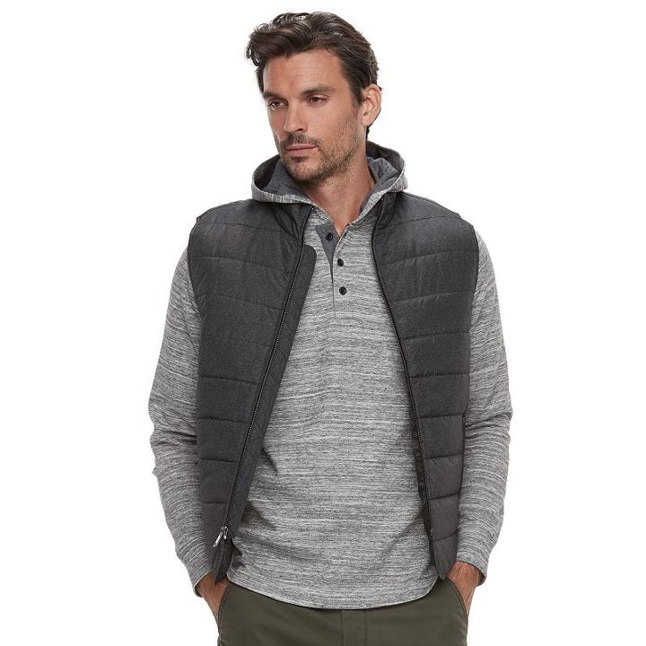 Men's Marc Anthony Slim-fit Lightweight Quilted Puffer Vest, Size: Xl, Black