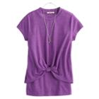 Girls 7-16 Dj & Juju Twist Front Tee With Necklace, Size: Small, Red